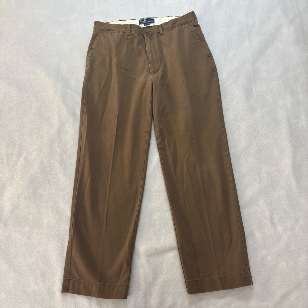 Polo Ralph Lauren Classic Chino Pants Mens 36x30 Brown Cotton Twill Straight Leg